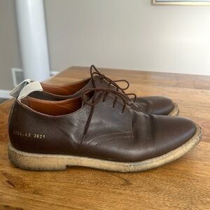 COMMON PROJECTS - Leather Derby Shoes - size 43 - gum bottom - dark brown